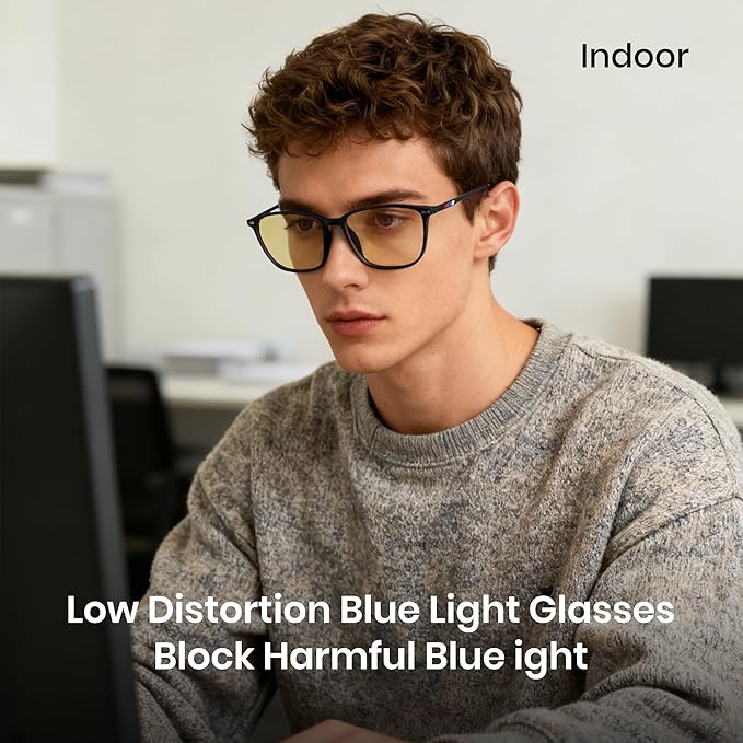 Cyxus Amber Blue Light Blocking Glasses Men Women for Gaming Computer TR90 frame Anti Eyestrain UV400 8208