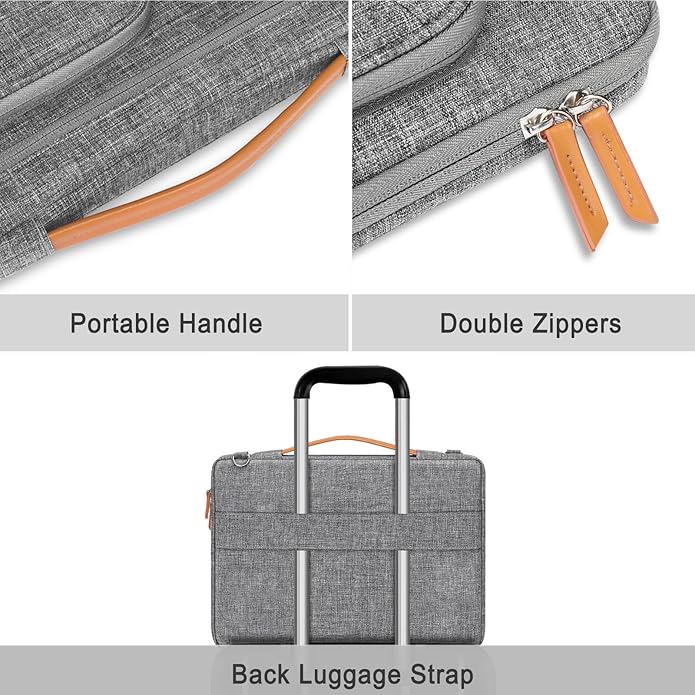 MOSISO 360 Protective Laptop Shoulder Bag, Computer Bags, Side Open Messenger Bag with 5 Accessory Pockets & Belt