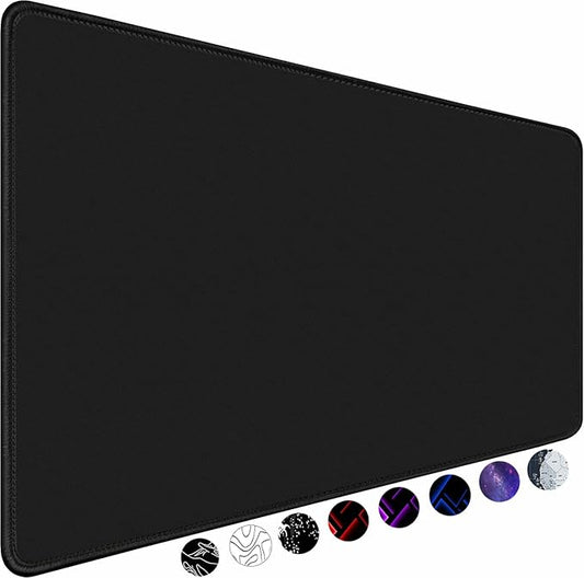 Gaming Mouse Pad, Large Mouse Pads Waterproof Extra Large Big Mouse Pad with Stitched Edge, XXXL Non-Slip Black Computer Mousepad Desk Mat for Gamer, Office & Home, Black