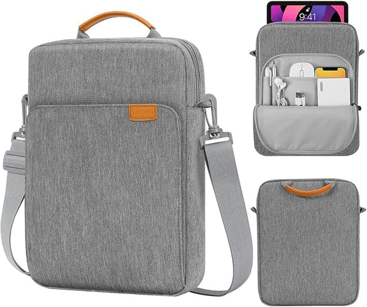 MoKo 9-11 Inch Tablet Sleeve Bag Handle Carrying Case with Shoulder Strap Fits iPad Pro/Air/A16 11 inch,iPad 10th 10.9,i-Pad 9/8/7th 10.2,iPadAir 5/4th 10.9,i-Pad 9.7,Tab S8/S9 11", Dark Gray