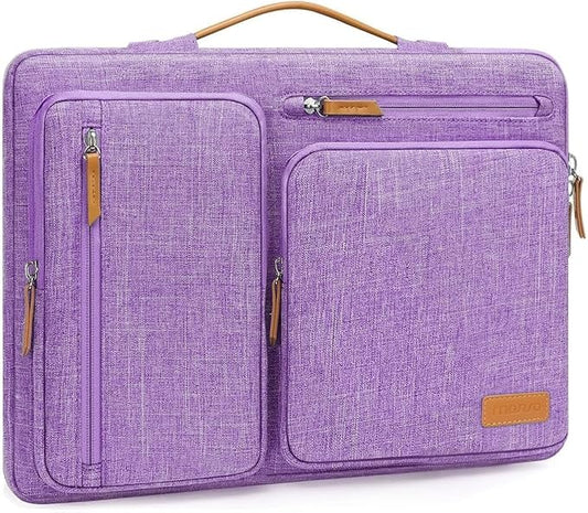 MOSISO 360 Protective Laptop Case 16 inch, 15-15.6 inch Laptop Sleeve Compatible with MacBook Pro 16, HP Acer Dell Lenovo ASUS, Side Open Carrying Case with 4 Zipper Pockets&Handle, Lilac
