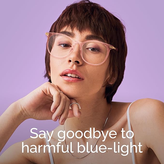 Gaoye 2 Pack Blue Light Blocking Glasses, Retro Round Eyewear Frame Anti Eyestrain Computer Glasses for Women Men - GY1688 (Black+Pink)