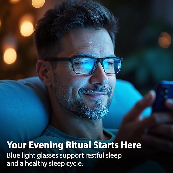 BLUE CUT Blue Light Blocking Glasses for Men and Women – Anti-Fatigue Computer Gaming Glasses to Reduce Eye Strain, Black, 1.50 Magnification