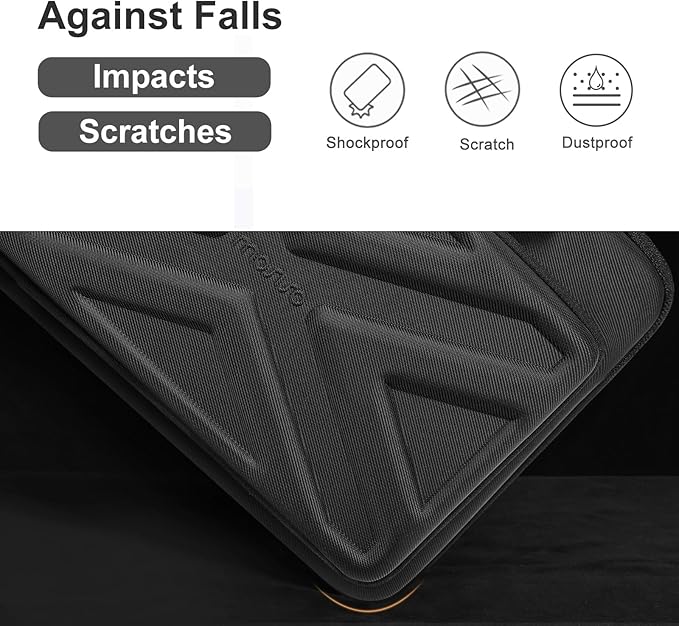 MOSISO 15.6-16 inch Laptop Hard Case, 15 inch Shockproof Waterproof Laptop Case Hard Shell Compatible with MacBook HP Dell, Carrying Sleeve Computer Bag with Sturdy Handle&Front Pocket&Belt, Black