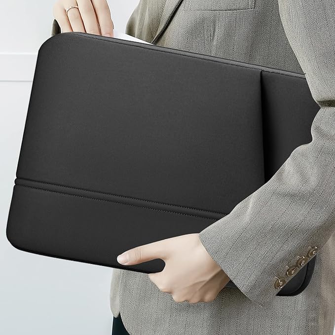 TEDNETGO Laptop Sleeve 15.6 inch, Upgrade Sturdy Portable Monitor Computer Laptop Case, Carrying Sleeve Bag Briefcase Bag 15.6'' with Pockets for MacBook PC Mac HP Lenovo Dell Asus Xbox Switch, Black