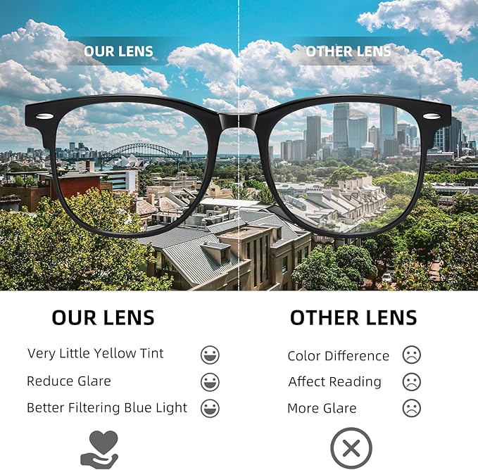 Okany Blue Light Blocking Glasses for Women Men Woman Black Computer Screen Filter Gaming Glasses Womens Mens 99.9% Blue Light Blocker Round Fashion Eye Glasses
