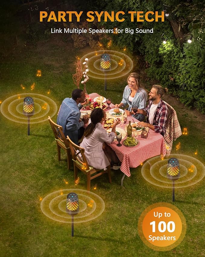2026 Outdoor Speakers, Gift for Men, Bluetooth 5.3 Speakers Wireless IPX6 Waterproof, Auto-Pairing, Multi-Sync Up to 100-Speaker, Portable for Party Patio Deck Porch Backyard RV, Cool Gadget for Him