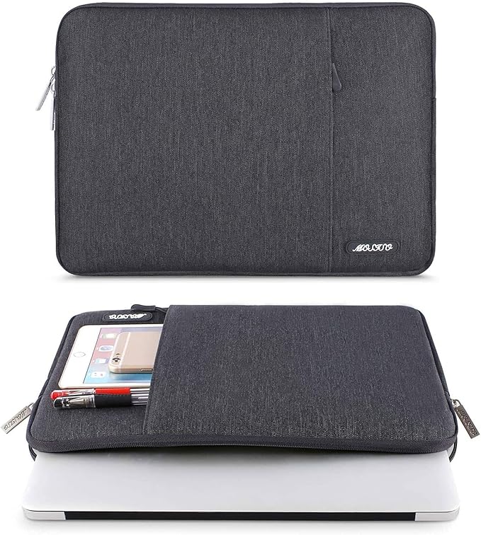 MOSISO Laptop Case 13.3 inch, 13-13.3 inch Laptop Sleeve Compatible with MacBook Air/Pro 13/Pro 14 M5 M4 M3 M2 M1, HP Dell ASUS Lenovo,Polyester Vertical Computer Sleeve Bag with Pocket, Space Gray