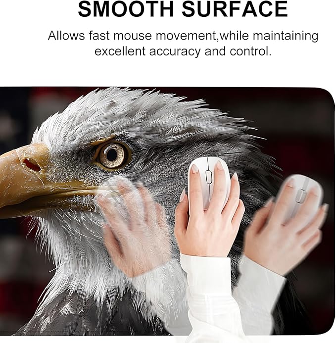 Mouse Pad, Large Anti-Slip with Stitched Edges Desk Mat Desktop Laptop Computer Desk Keyboard Mat,Table Protector Blotter Mat (Eagle, 35.4" x 15.7")