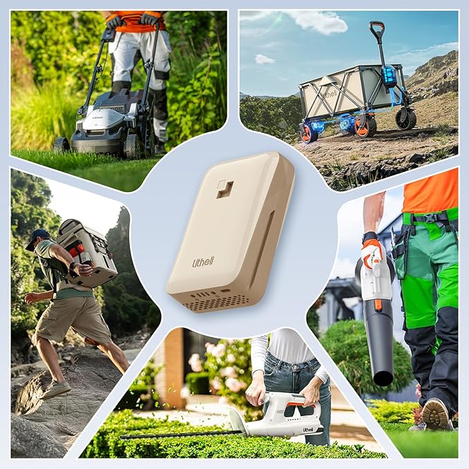 LiTHELi Portable Charger 2.0Ah Lithium Batteries 45W Max Power Bank, Suit for All U20 Power Tools and Outdoor Power Equipment（Yellow）