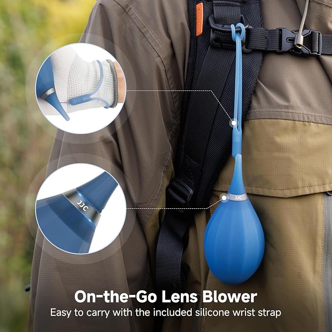 JJC Camera Air Blower for Digital SLR Mirrorless Camera Sensor CCD CMOS Lens Filter, Lens Blower with Lanyard for Outdoor Travel Cleaning-Clear Blue - Image 7