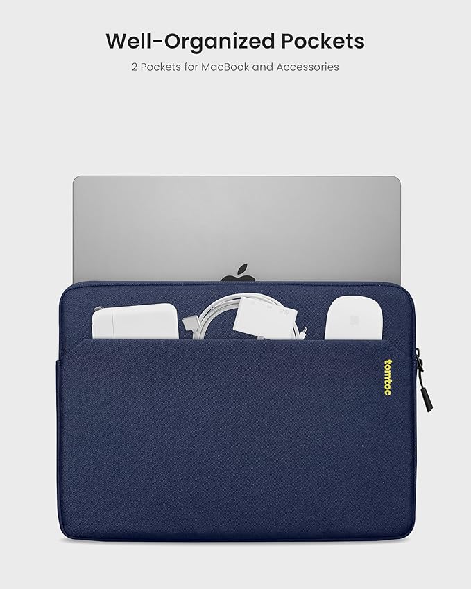 tomtoc Slim Laptop Sleeve for 14-inch MacBook Pro M5/M4/M3/M2/M1 Pro/Max 2026-2021, Water-Resistant Protective Case for 13.8 Inch Surface Laptop AI PC, Accessory Bag