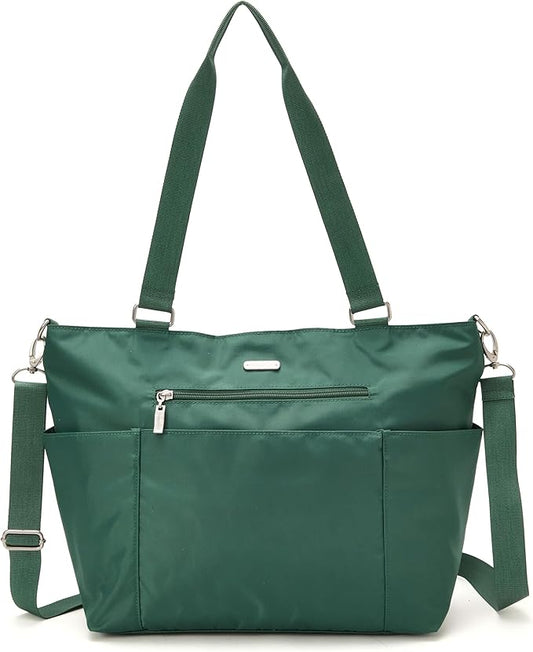 Baggallini Essential Laptop Tote - Work Tote Bag with Laptop Sleeve - Lightweight Travel Crossbody Shoulder Bag for Women