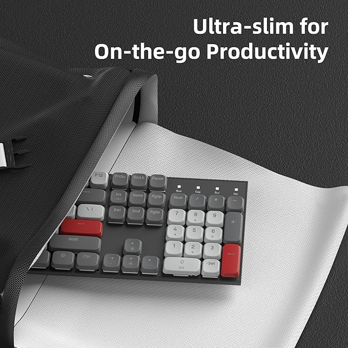 Camiysn Wireless RGB Mechanical Keyboard Moon104 Triple Mode 2.4GHz/BT/USB-C Wired Office Keyboard for Computer/Desktop/PC/Laptop/Surface/Smart TV and Windows 10/8/7（Brown Switches）