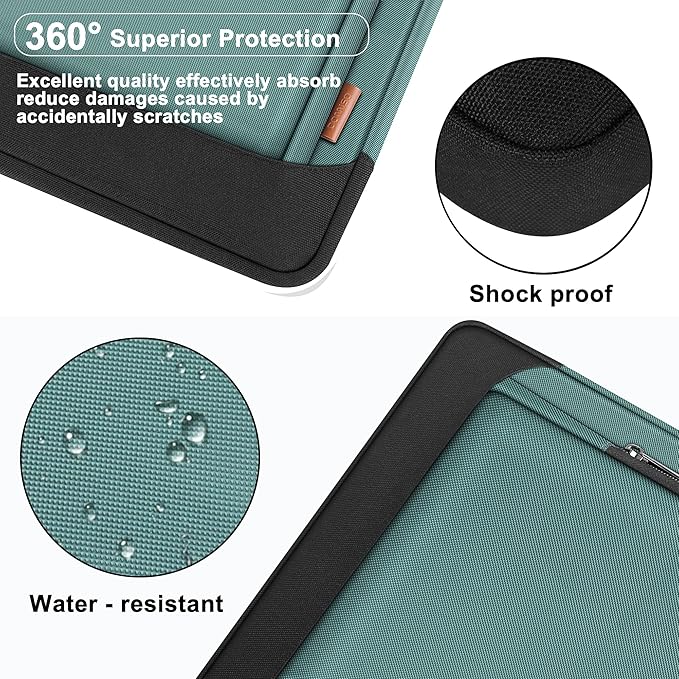DOMISO 13.5-14 inch Laptop Bag Business Briefcase 14 inch Laptop Carrying Case Shoulderbag for MacBook Pro 14 Inch 2021 Model A2442 with M1 Pro/ M1 Max Chip & Touch ID,Green
