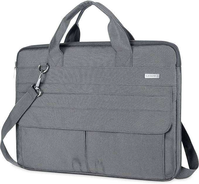 LANDICI Laptop Bag Case 13 14 inch with Shoulder Strap, Slim Waterproof Computer Sleeve Cover Compatible with MacBook Air 13/13.6 M1 M2 M3 M4, MacBook Pro 13/14, Chromebook 14, Grey