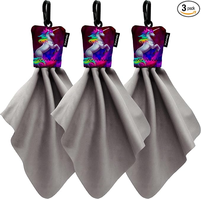 SPUDZ Classic Microfiber Lens Cleaner ?€? Clip-On Pouch, Washable ?€? for Binoculars, Scopes, Glasses, Screens | Classic | Vibrant Unicorn, 6 x 6 Inch (3-Pack) by ALPINEINNOVATIONS