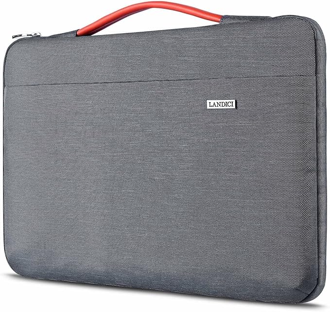 LANDICI 360°Laptop Sleeve Case 15.6 16 Inch Compatible with MacBook Pro 16 M1/M2/M3/M4 2019-2025, 15.6-16” Hp Dell Lenovo Acer Asus, Waterproof Computer Bag Cover with Handle, Grey