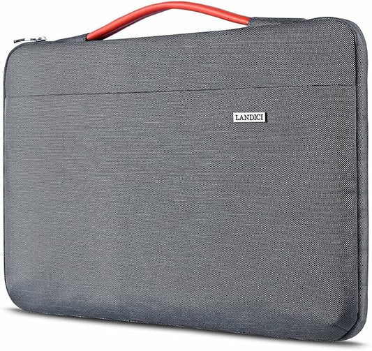 LANDICI 360°Laptop Sleeve Case 15.6 16 Inch Compatible with MacBook Pro 16 M1/M2/M3/M4 2019-2025, 15.6-16” Hp Dell Lenovo Acer Asus, Waterproof Computer Bag Cover with Handle, Grey