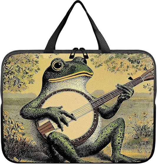 Universal Tablet Laptop Sleeve Case 10 inch, Music Frog Slim Carrying Case Travel Laptop Bag Durable Handbag for 7 to 10-inch Laptops/Notebook/Kids Tablet/ipad/eBook Readers