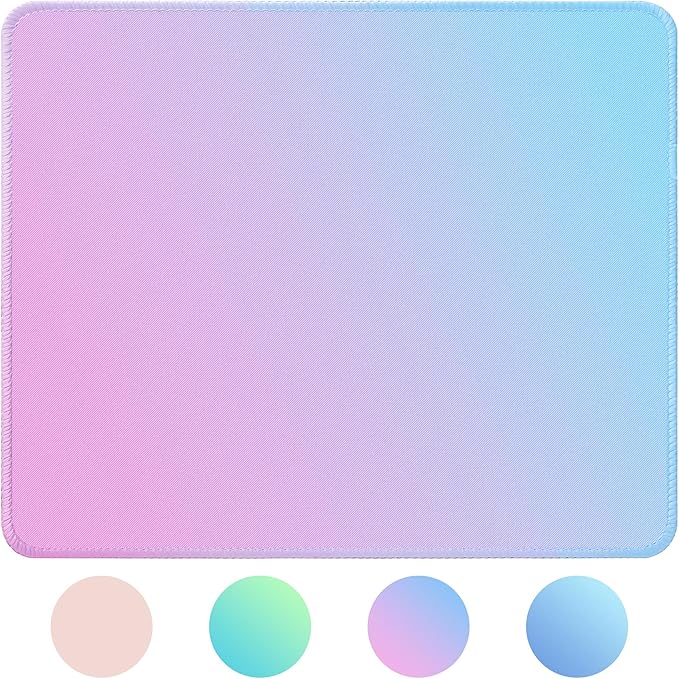 Bloss Small Mouse Pad, Pink Mouse Pad, Desk Mat for Keyboard and Mouse, Cute Mousepad with Stitched Edges, Non-Slip Desk Pad for Gaming, Office(11.8 x 9.8 Inches / 3mm)