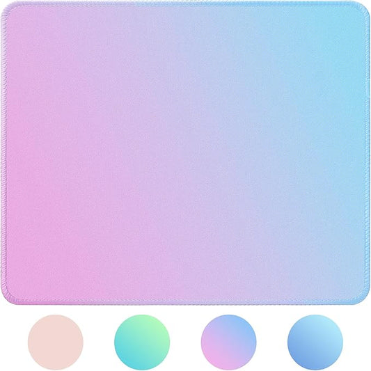 Bloss Small Mouse Pad, Pink Mouse Pad, Desk Mat for Keyboard and Mouse, Cute Mousepad with Stitched Edges, Non-Slip Desk Pad for Gaming, Office(11.8 x 9.8 Inches / 3mm)