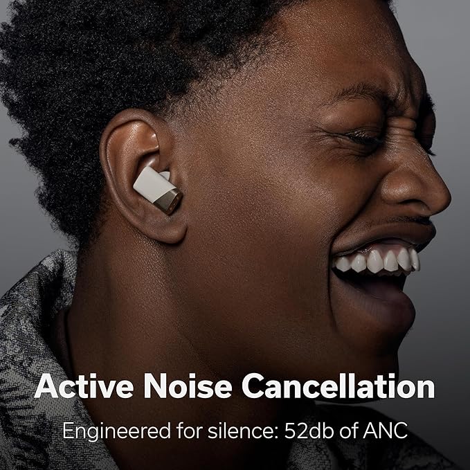 Status Pro X Wireless Earbuds, Triple Speaker Driver, Hi-Res Audio with LDAC, 52dB ANC, 6 Beamforming Mics with VoiceLoom AI for Clearest Calls (Moonbeam)