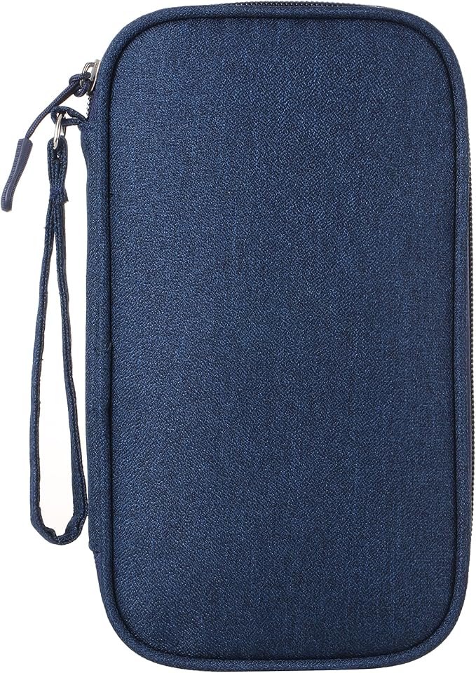 Yiasangly Electronic Organizer Bag, Waterproof Portable Travel Cable Storage Bag, Multifunctional Cord Storage Case for USB Drive, Dard Drive, Power Bank, Charger, Mouse, USB Cable, Headphones - Blue