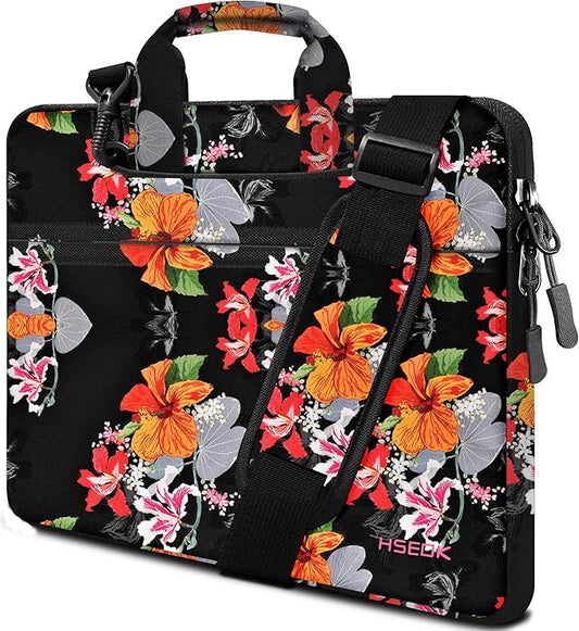 Hseok Laptop Shoulder Bag 13 13.3 14 Inch Case Compatible with MacBook Pro/Neo 14" M5/M4/M3/M2/M1,Mac Air/pro/Neo 13" and Most 13 13.3 14 Notebooks,Spill-Resistant Briefcase,Morning Glory