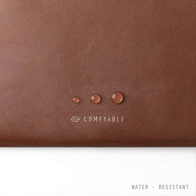 Comfyable Slim Laptop Sleeve Compatible with 13 Inch MacBook Air 13 in M5 M4 M3 M2, 13" MacBook Pro/Neo, PU Leather Bag Water-Resistant Cover Case, Brown