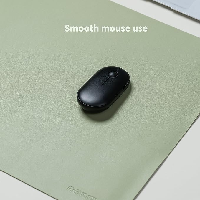 RENMTURE PU Mouse Pad, Faux Leather Large Desk Pad, Home Work Office Accessories, Non-Slip Desk Mat, Waterproof Gaming Pad Desk Blotter (36"x17", Light Green)