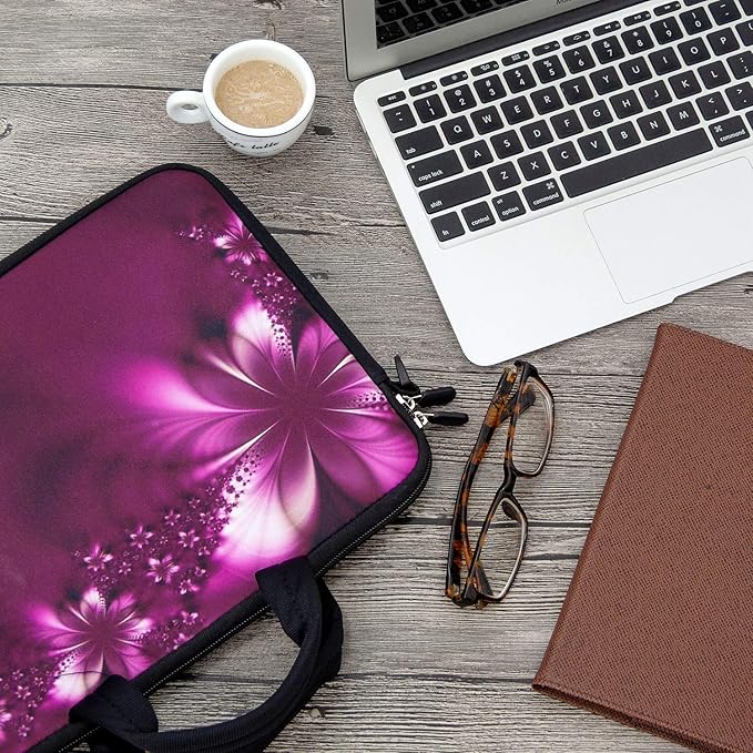 RICHEN 11 11.6 12 12.5 13 inches Case Laptop/Chromebook/Notebook PC Messenger Bag Tablet Travel Case Neoprene Handle Sleeve with Shoulder (11-13.3 inch, Flowers)