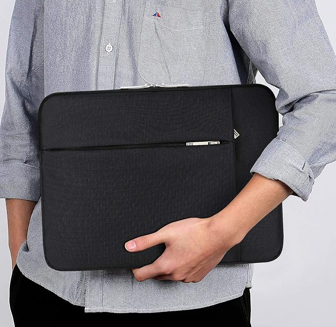 Lacdo Laptop Sleeve Case for 16 inch MacBook Pro M5 Pro/Max A3428 A3429 (2026), M4/M3/M2/M1 A3403 A3186 A2991 A2780 A2485 A2141 | 15 inch Microsoft Surface Laptop 7th Copilot+PC Computer Bag, Black