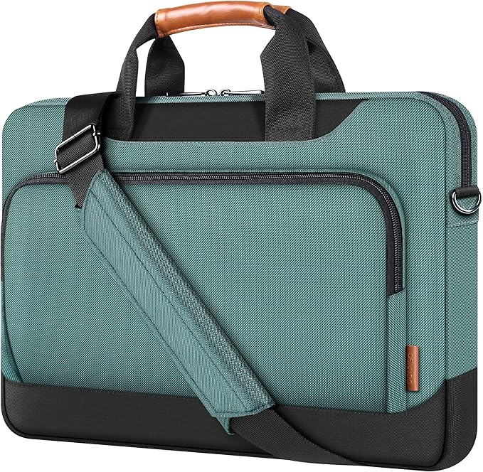DOMISO 15-15.6 Inch Laptop Bag Business Briefcase Laptop Case Compatible with Lenovo 15.6" Ideapad 330/16" MacBook Pro/HP EliteBook 850 G3/Envy x360 15/Latitude 3580/Acer Chromebook/Asus,Green