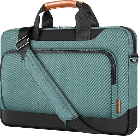 DOMISO 15-15.6 Inch Laptop Bag Business Briefcase Laptop Case Compatible with Lenovo 15.6" Ideapad 330/16" MacBook Pro/HP EliteBook 850 G3/Envy x360 15/Latitude 3580/Acer Chromebook/Asus,Green