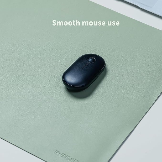 RENMTURE PU Mouse Pad, Faux Leather Large Desk Pad, Home Work Office Accessories, Non-Slip Desk Mat, Waterproof Gaming Pad Desk Blotter (36"x17", Mint Green)