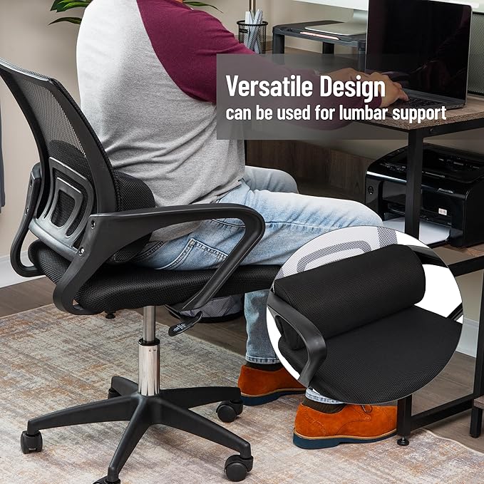 Mind Reader Foot Rest, Under Desk at Work, Ergonomic, Office, Foam, Black
