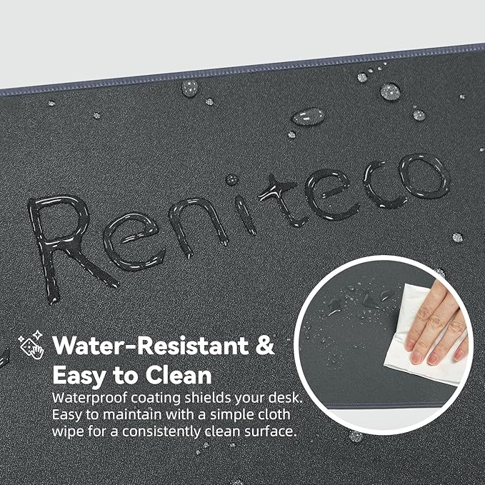 Waterproof Large Gaming Mouse Pad with Durable Stitched Edges, Non-Slip Rubber Base, Grainy Jacquard Mouse Mat Desk Pad for Home Office Gaming, 35.4''x15.7''x0.12'', Deep Gray