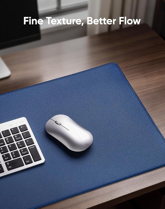 Waterproof Large Gaming Mouse Pad with Durable Stitched Edges, Non-Slip Rubber Base, Grainy Jacquard Mouse Mat Desk Pad for Home Office Gaming, 35.4''x15.7''x0.12'', Matte Gray