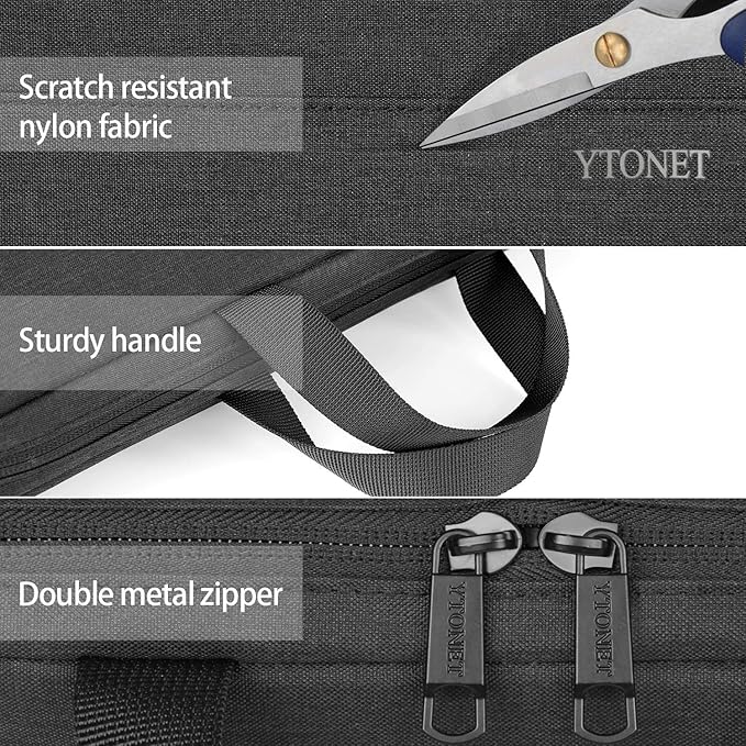 Ytonet Laptop Sleeve Case 13 13.3 Inch, TSA Slim Laptop Cover with Handle, Water Resistant Business Carrying Case Compatible with MacBook Air MacBook Pro HP Dell Lenovo Notebooks, Black