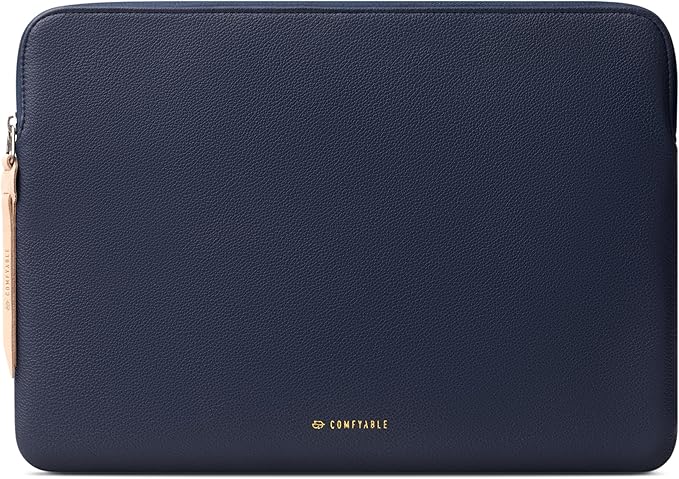 Comfyable Slim Laptop Sleeve Compatible with 13 Inch MacBook Air 13 in M5 M4 M3 M2, 13" MacBook Pro/Neo, PU Leather Bag Water-Resistant Cover Case, Blue