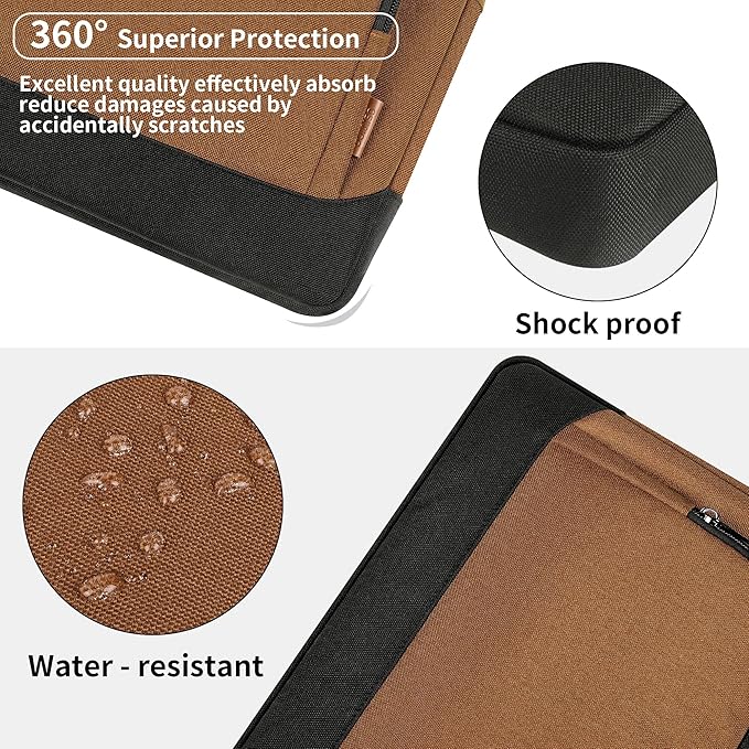DOMISO 17-17.3 Inch Laptop Bag Large Capacity Shoulder Case for Dell Precision 17/MSI/HP Pavilion 17, Brown