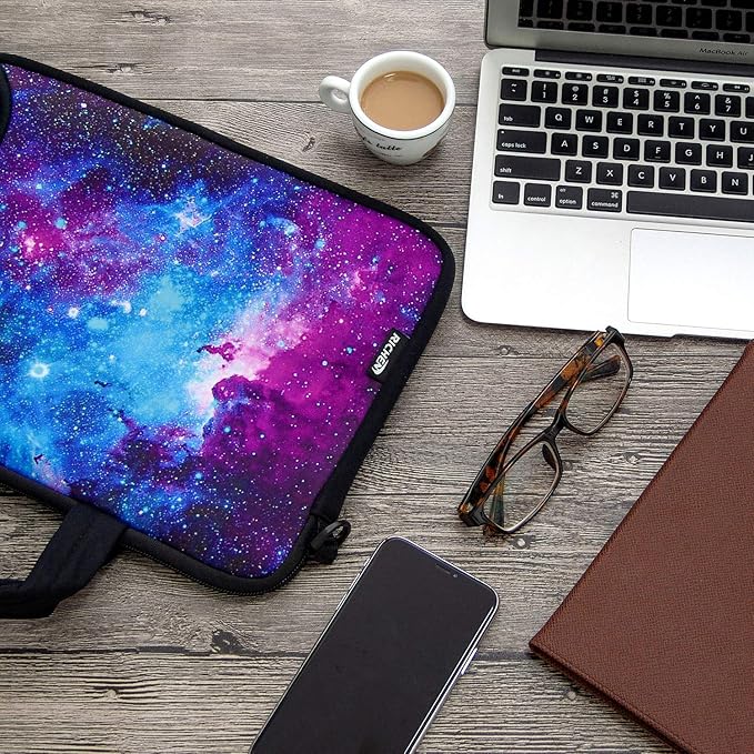 RICHEN 11 11.6 12 12.5 13 inches Case Laptop/Chromebook/Ultrabook/PC Messenger Bag Tablet Travel Case Neoprene Handle Sleeve with Shoulder (11-13.3 inch, Galaxy)
