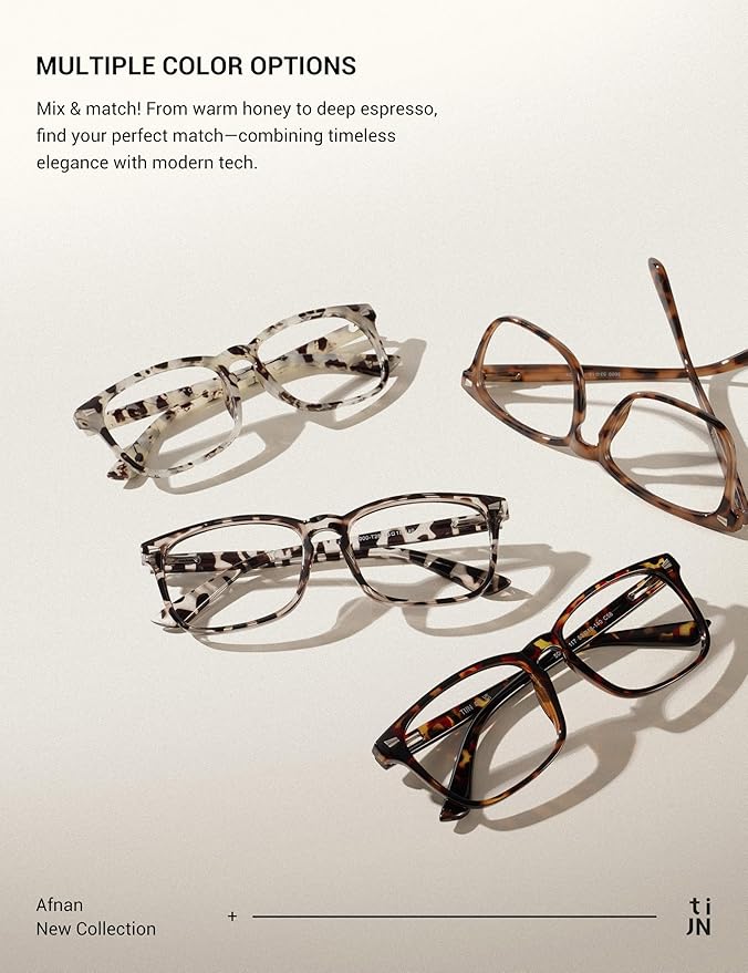 TIJN Blue Light Blocking Glasses for Women Men Square Frame Nerd Eyeglasses Anti Blue Ray Computer Screen Glasses