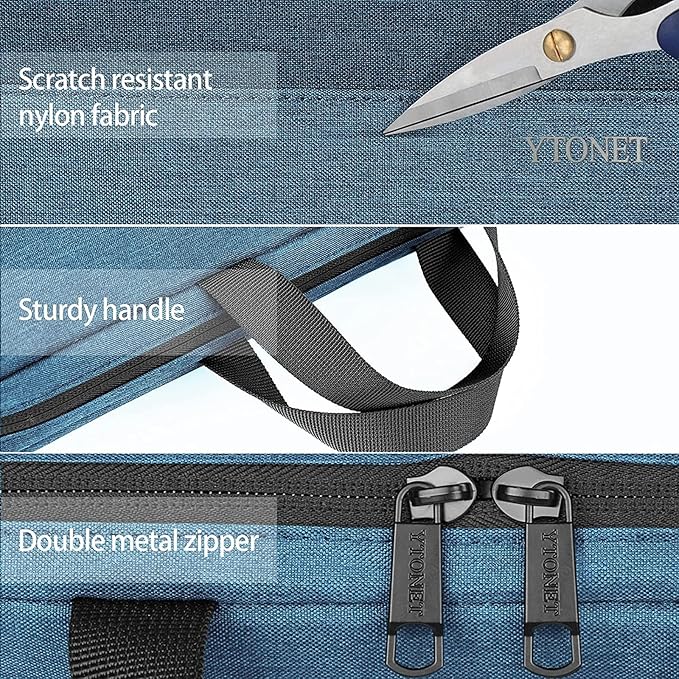 Ytonet 13 13.3 Inch Laptop Sleeve Case, Water Resistant TSA Laptop Bag Computer Carrying Case with Handle, Compatible with MacBook HP Dell Lenovo Acer Notebooks, Gifts for Women Men, Deep Teal