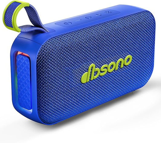 Bluetooth Speaker Stereo 20W Loud Sound: 30H Playtime, IPX5 Water Resistant, Portable Wireless Speakers, Powerful Bass, Lightshow, Birthday Gifts for Men/Adults/Teens, Beach Vacation Essentials, Blue