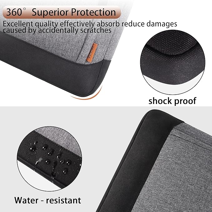 DOMISO 13.5-14 Inch Laptop Bag Business Briefcase Laptop Case Ultrabook Notebook Carrying Case Shoulderbag for MacBook Pro 14 Inch 2021 Model A2442 with M1 Pro/ M1 Max Chip & Touch ID,Grey