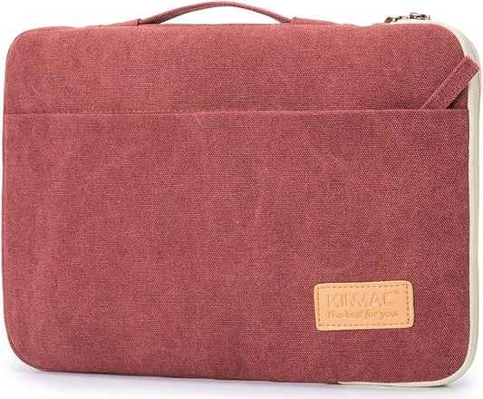 Kinmac 360° Heavy Duty Protective Laptop Computer Sleeve case Bag Cover with Handle for MacBook Pro 14 inch,14 inch-14.4 inch HP Lenovo Dell ASUS Acer Laptop (Wine Red)
