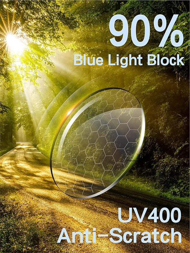 blue light glasses for woman, computer glasses blue light glasses men premium lenses for daily screen use - work & gaming.