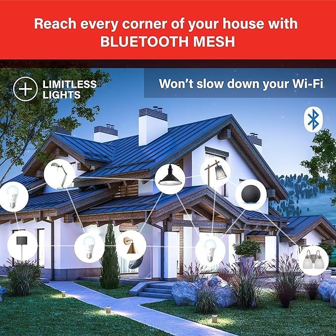 Sengled Alexa Smart Flood Light Bulbs, Bluetooth Mesh BR30 Smart Bulbs That Work with Alexa Only, 65 Watt Equivalent Full Color and Tunable White 650 LM, E26 Base Recessed, No Hub Required, 4 Pack